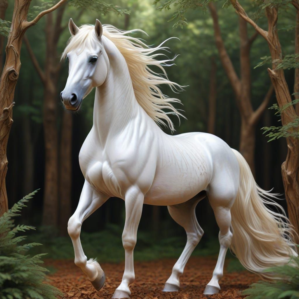 Ethereal Akhal Teke Horse Portrait in Hyper-Realistic Pencil...