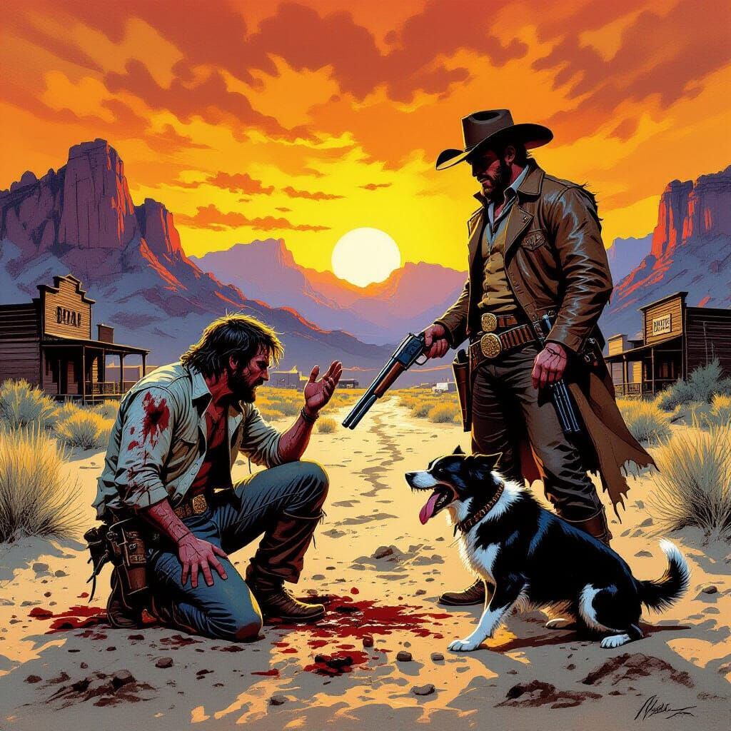 Desperate Bandit Begs for Mercy in Old West