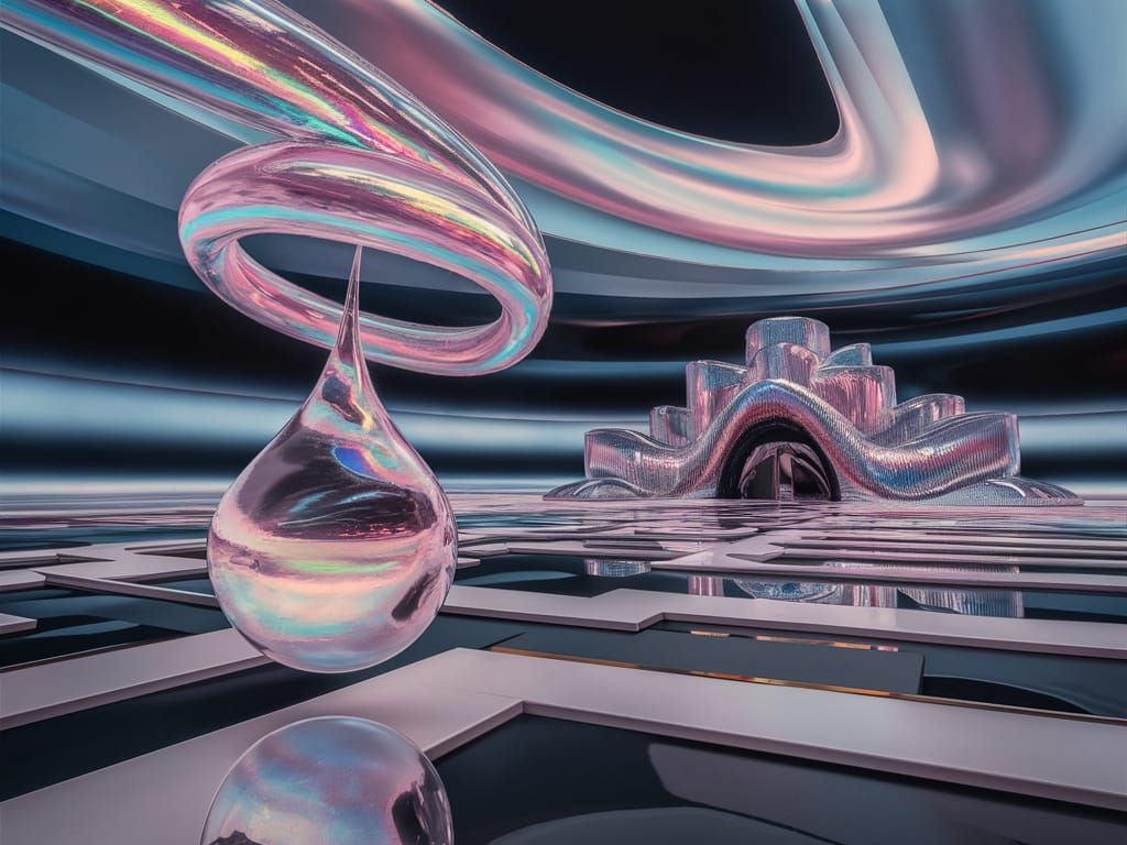 Iridescent Band Shimmers in Avant-Garde Celestial Scene