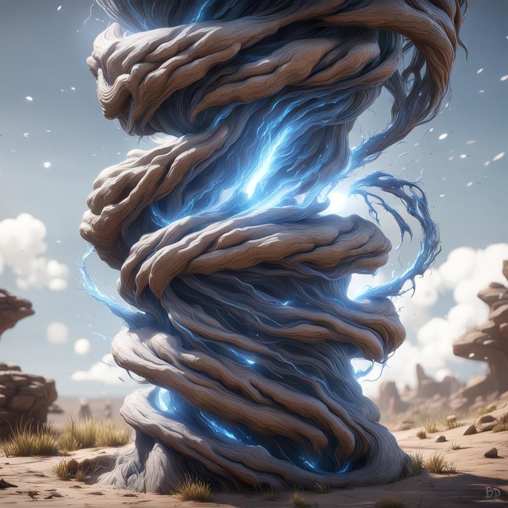 Wind Elemental Tornado in 3D Game Style