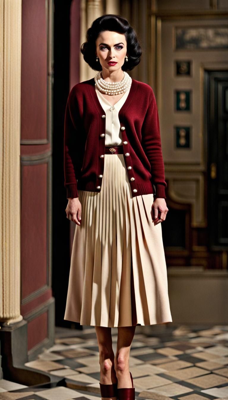 Angry Governess in Pearls and High Heels