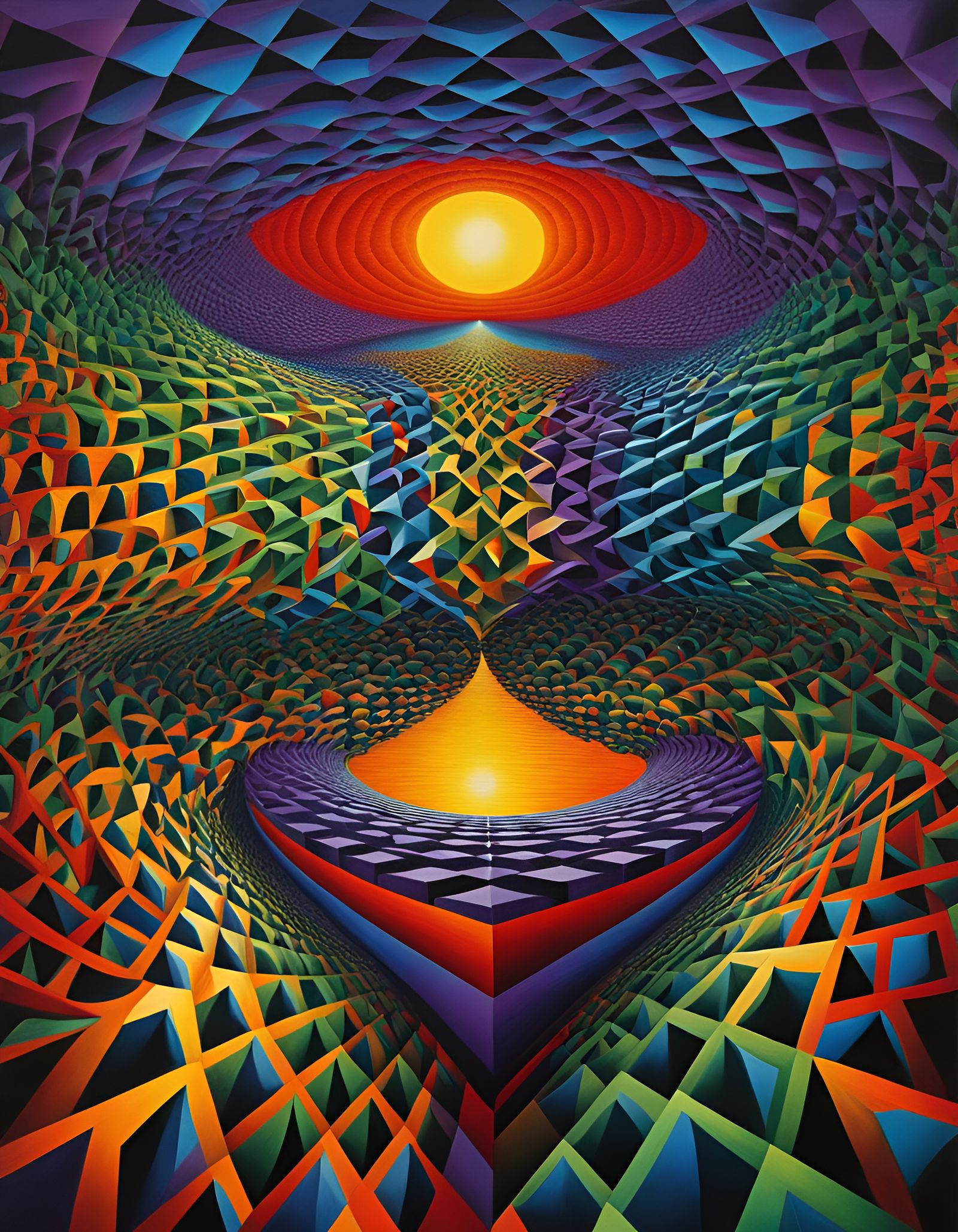 Surreal Optical Illusion with Hidden Faces