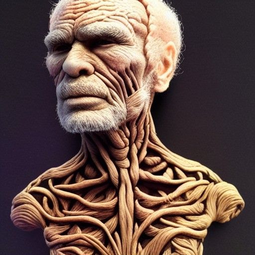 Merle Haggard Portrait in Biopunk Cel-Shaded Style