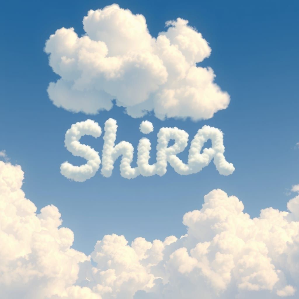Shira: Name in Clouds, Whimsical Sky Art