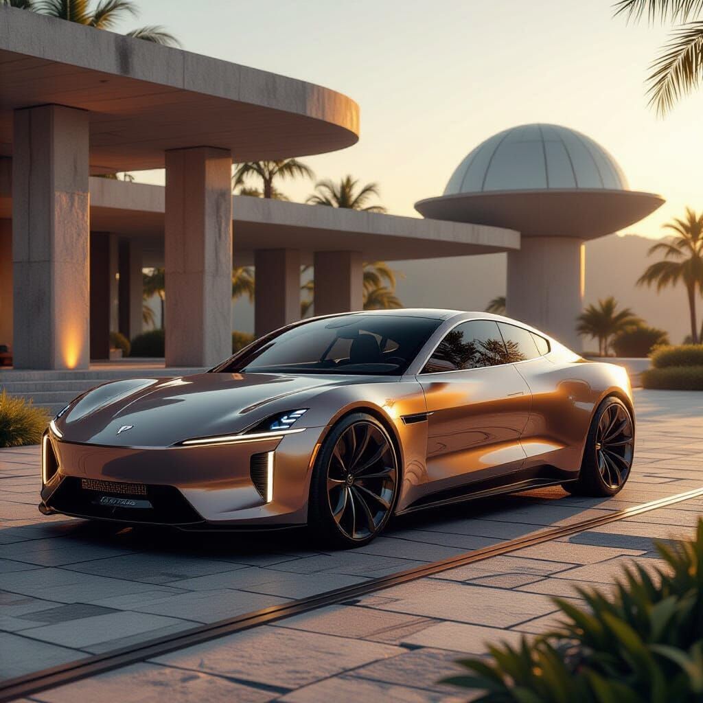 Retro-Futuristic Coupe in Mystic Bronze Finish