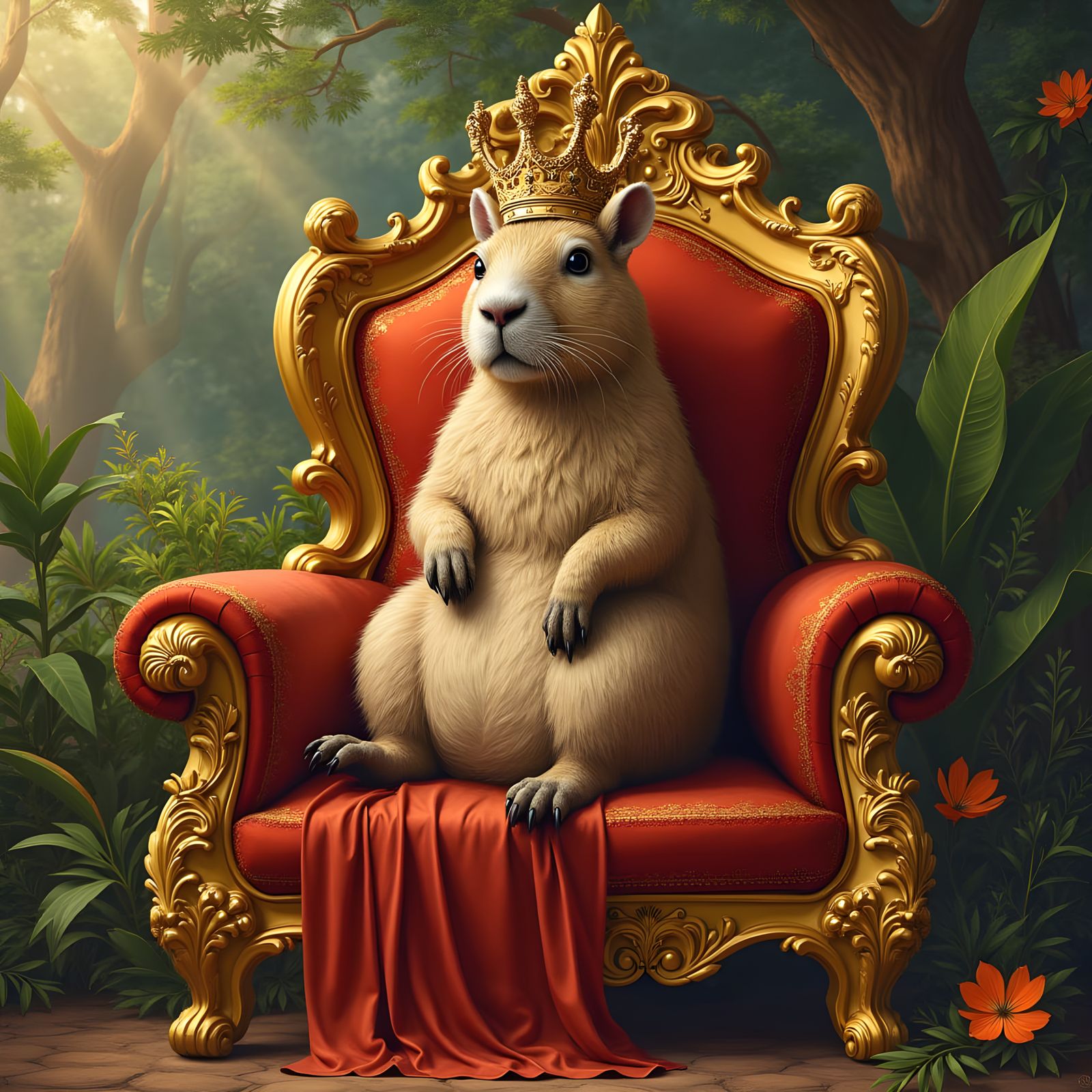 Capybara King in Regal Attire