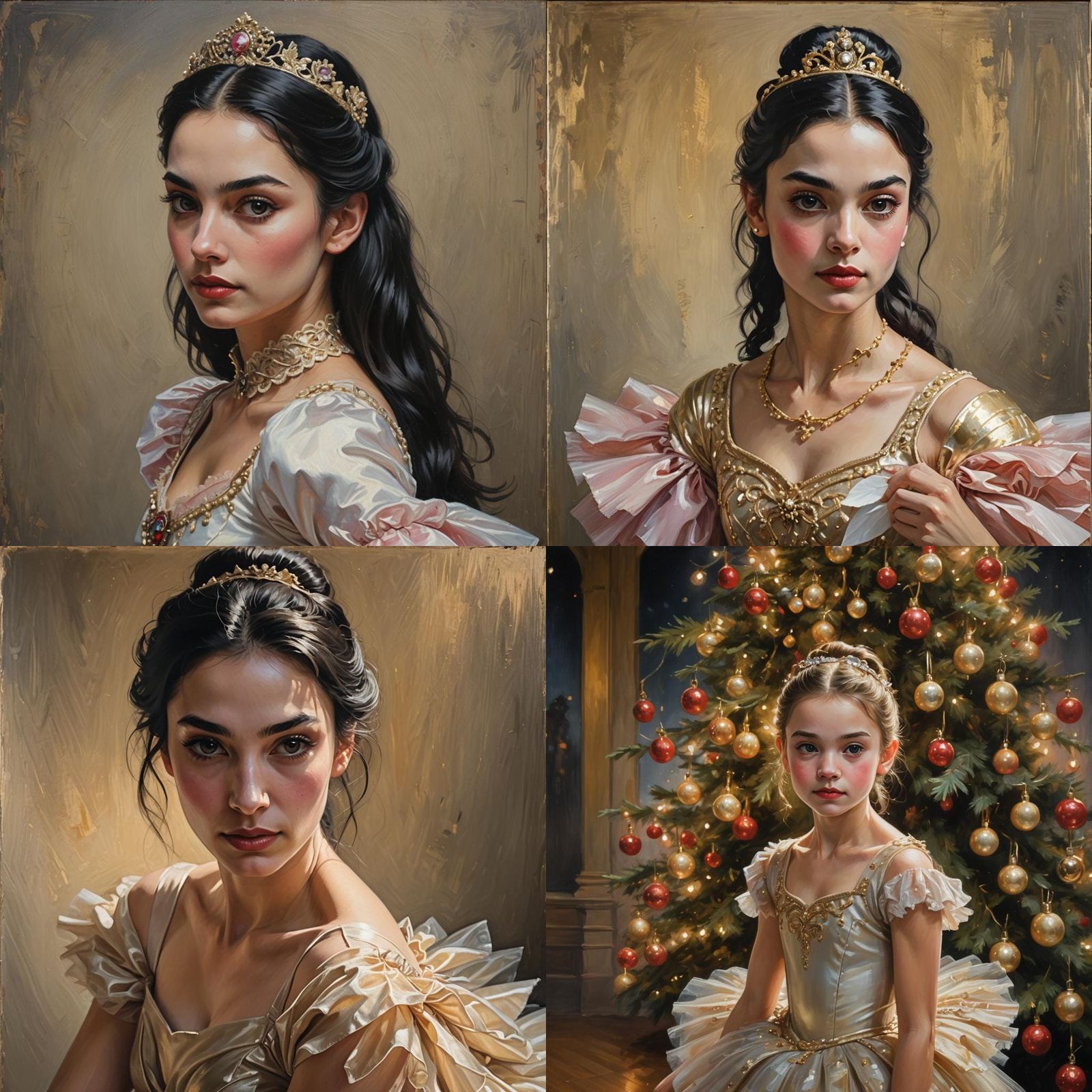Slavic Beauty as Ballerina, Oil Painting Portrait