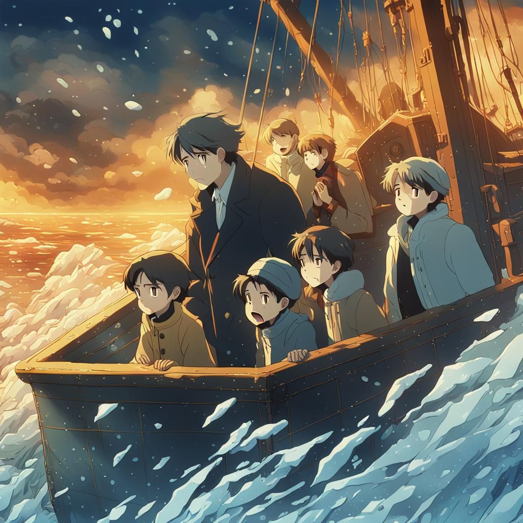 Titanic Sinking: An Anime Film Still