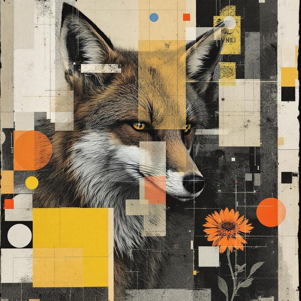 Fox Hunt in Bauhaus Modernism Style
