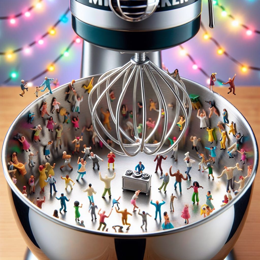 Miniature Dancers Celebrate Inside a Whimsical Kitchen Mixer