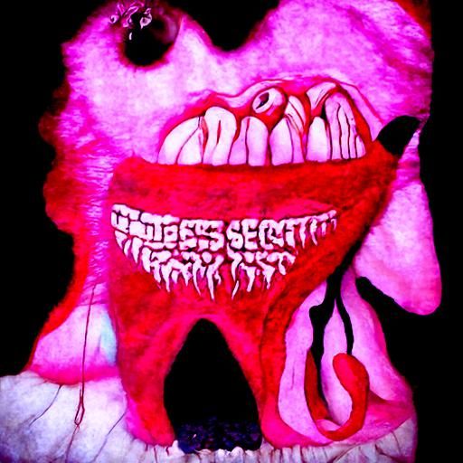 Grotesque Sewn Mouth Horror: Psychedelic Art