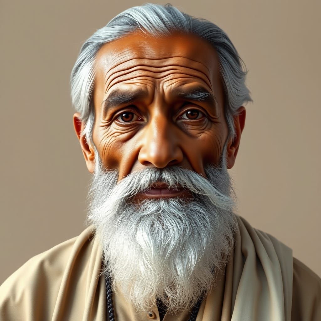 Realistic Portrait of an Elderly Indian Gentleman