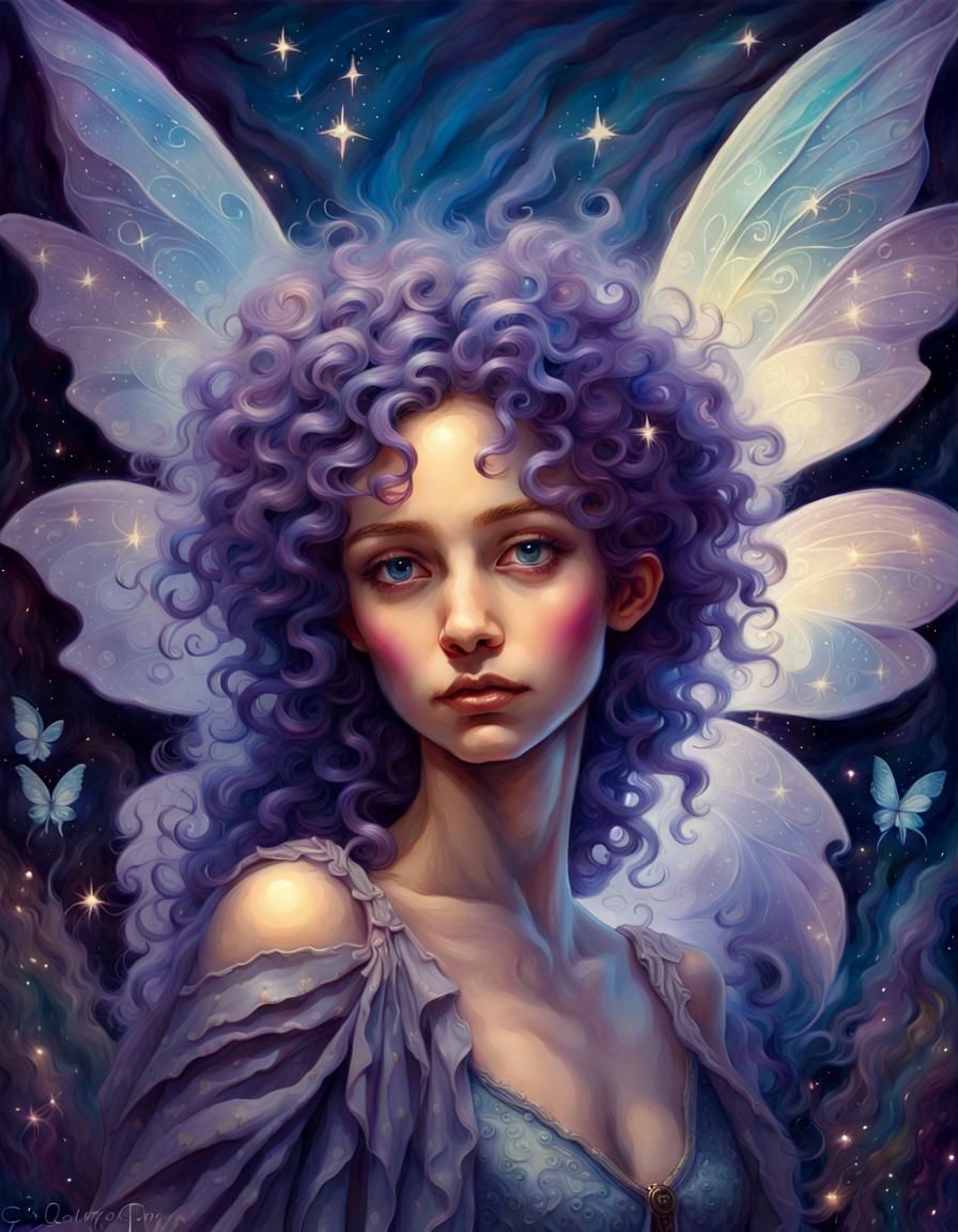 Bioluminescent Fairy in Renaissance Oil Painting