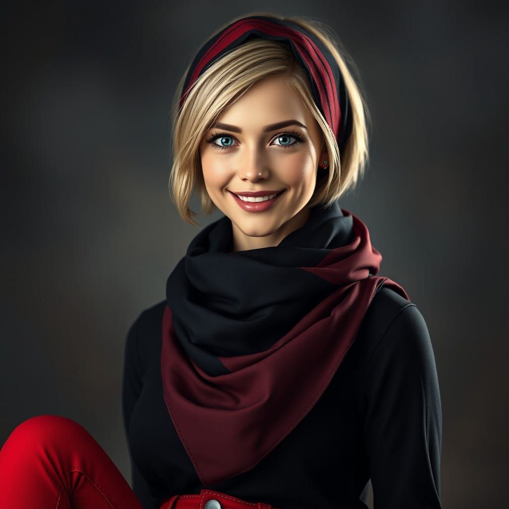 Surreal, Photorealistic Portrait of a Stunning Woman in Tren...