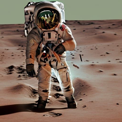 Martian Astronaut on the Moon