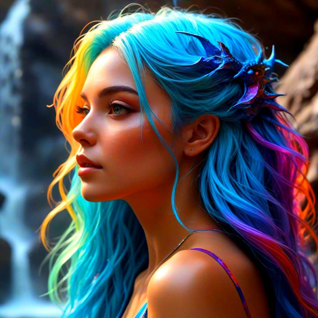 Ethereal Femme Fatale in Hyperrealistic Splash Art