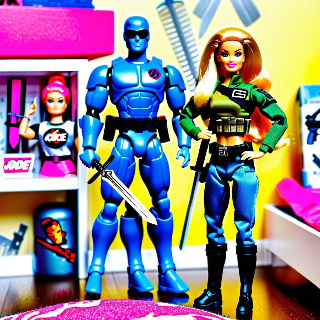 Warrior Barbie and GI Joe Adventure Scene