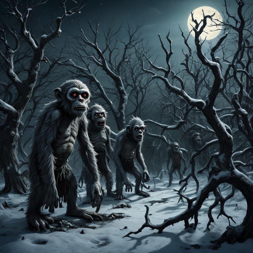 Gothic Zombie Monstrosities Freeze in Twisted Snowscape