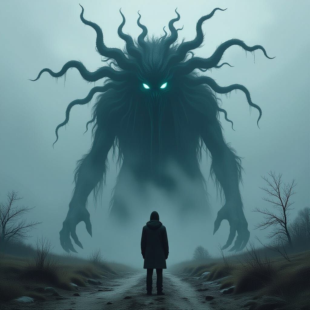 Terrifying Windego in a Surrealist Horror Style