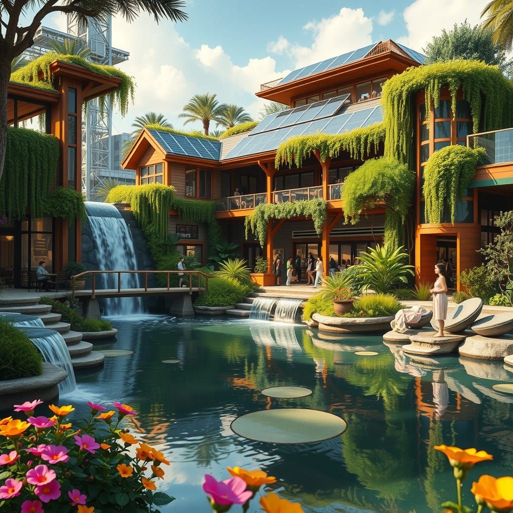Solarpunk resort