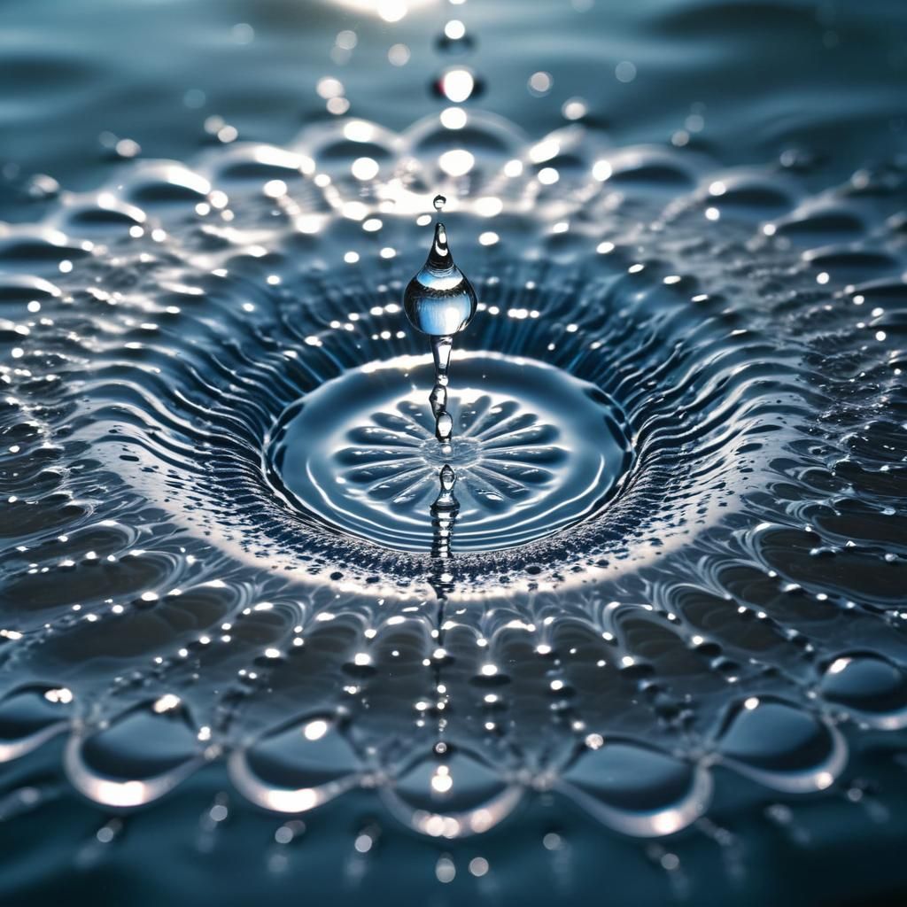 Intricate Water Droplet Cymatics in Hyperrealistic Photograp...