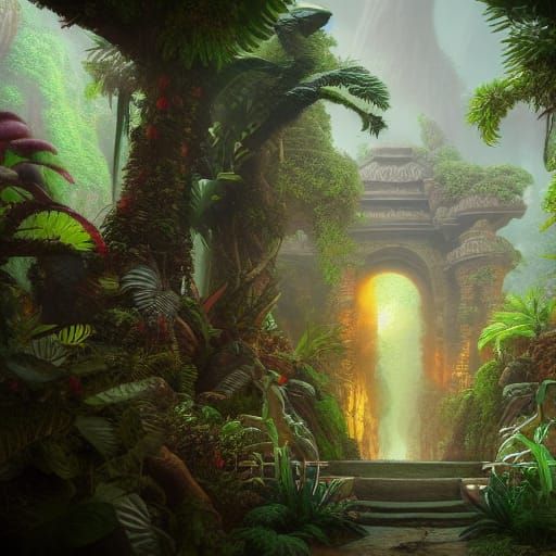 Detailed Jungle Temple Entrance in Unreal Engine 5