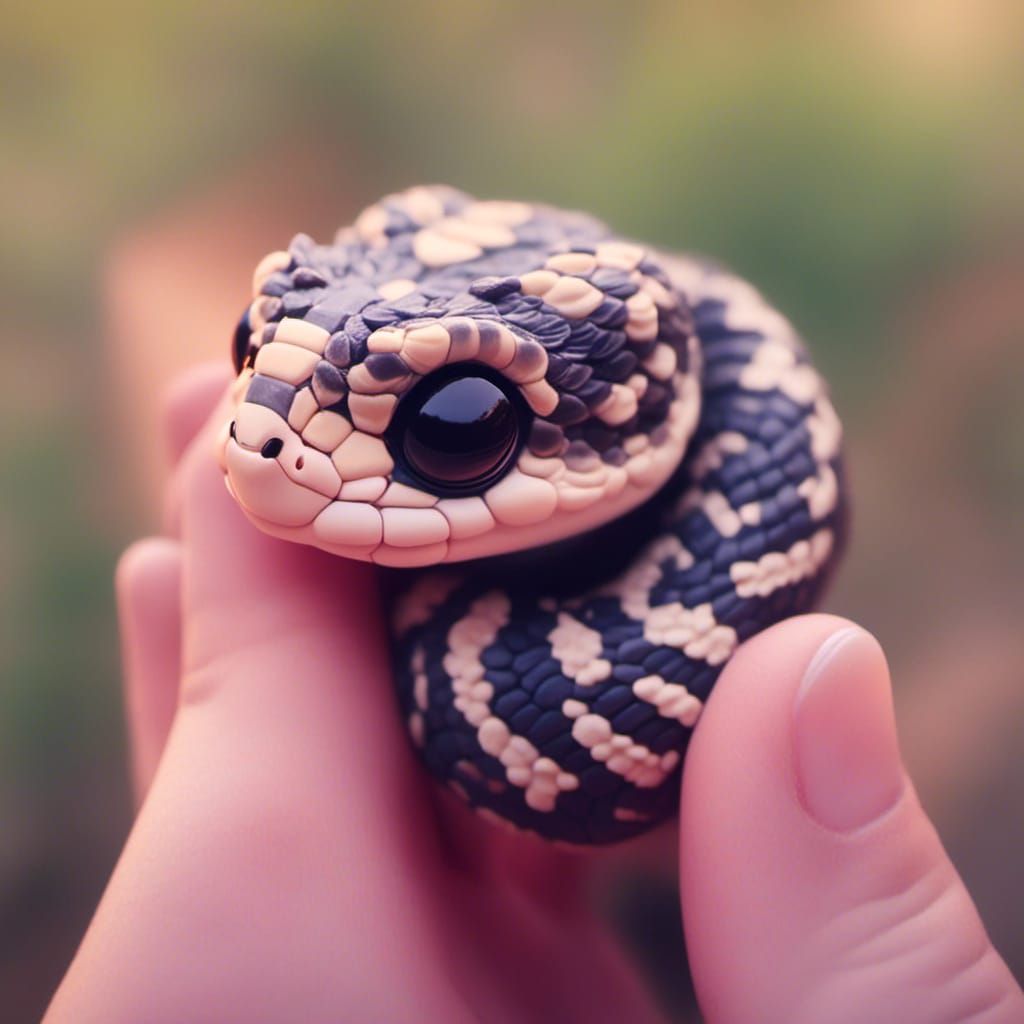 Adorable Baby Rattlesnake Cartoon Portrait
