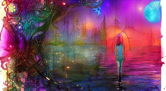 Key Above Water: Digital Watercolor Summerscape