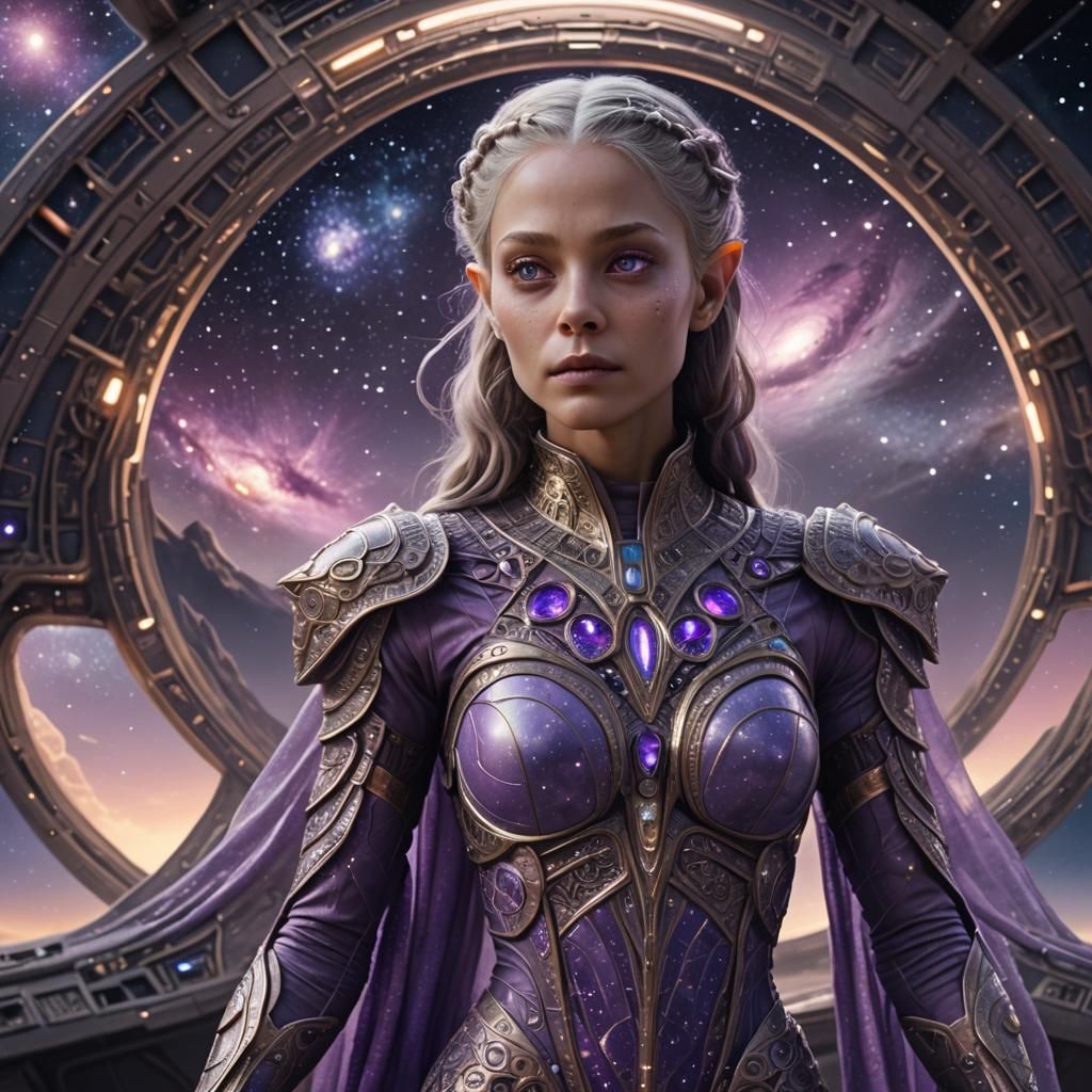 Beautiful Alien in Spaceship: Fantasy Matte Painting