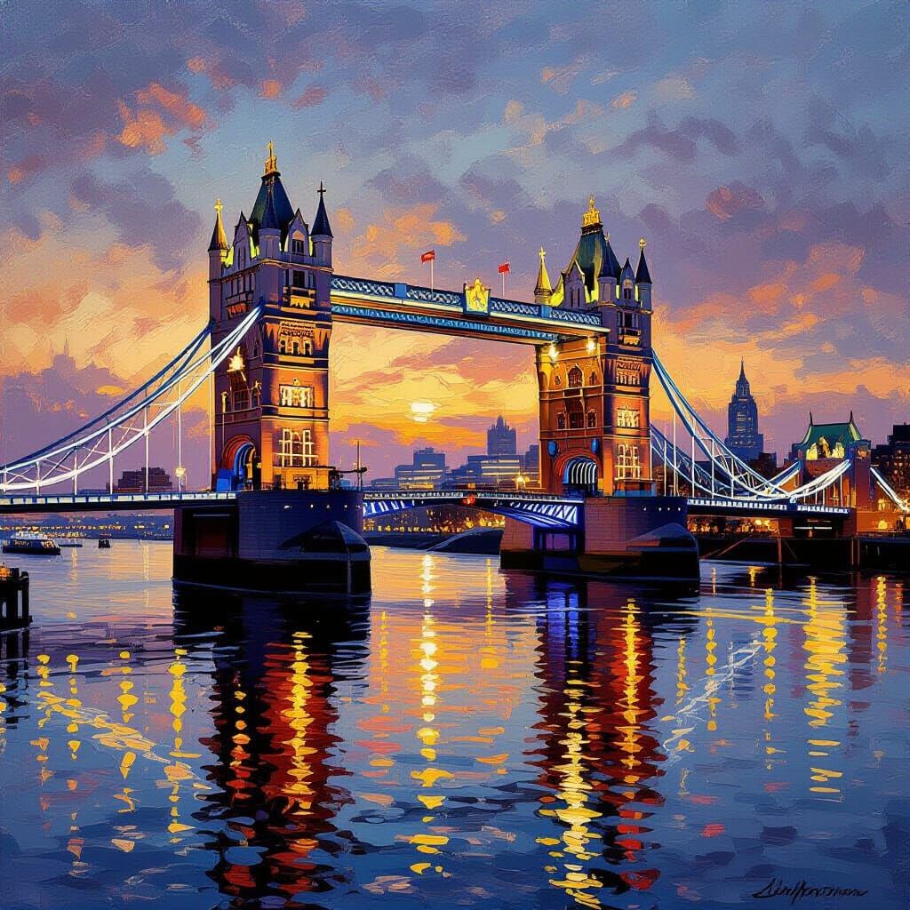 Tower Bridge at Dusk: An Impressionistic London Scene