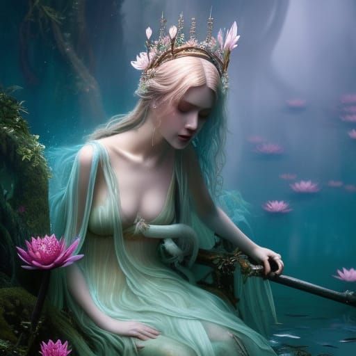 Ophelia: Drowned Fairy in Dark Fantasy Style