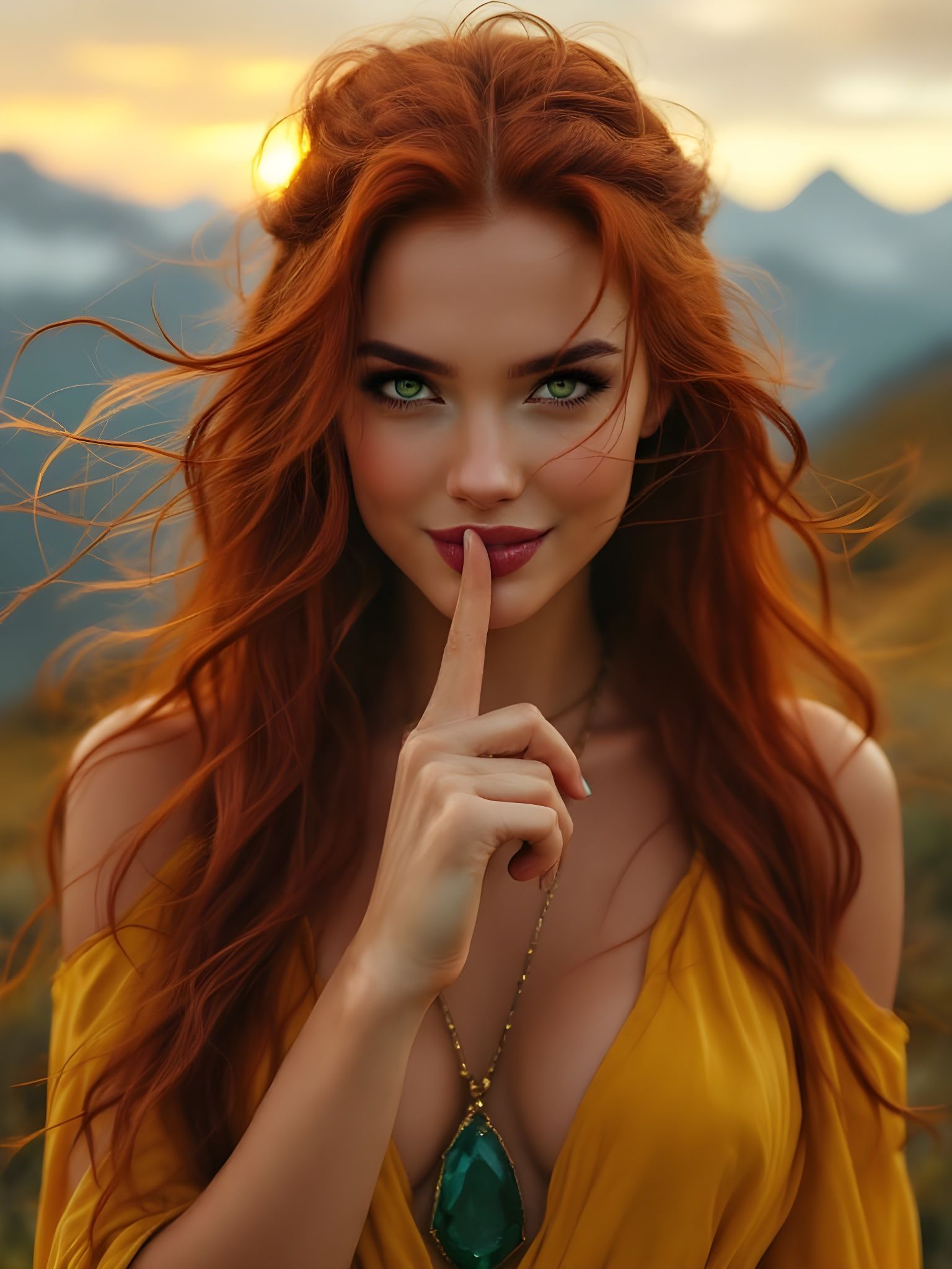 Norse Sun Goddess in Sunset Splendor