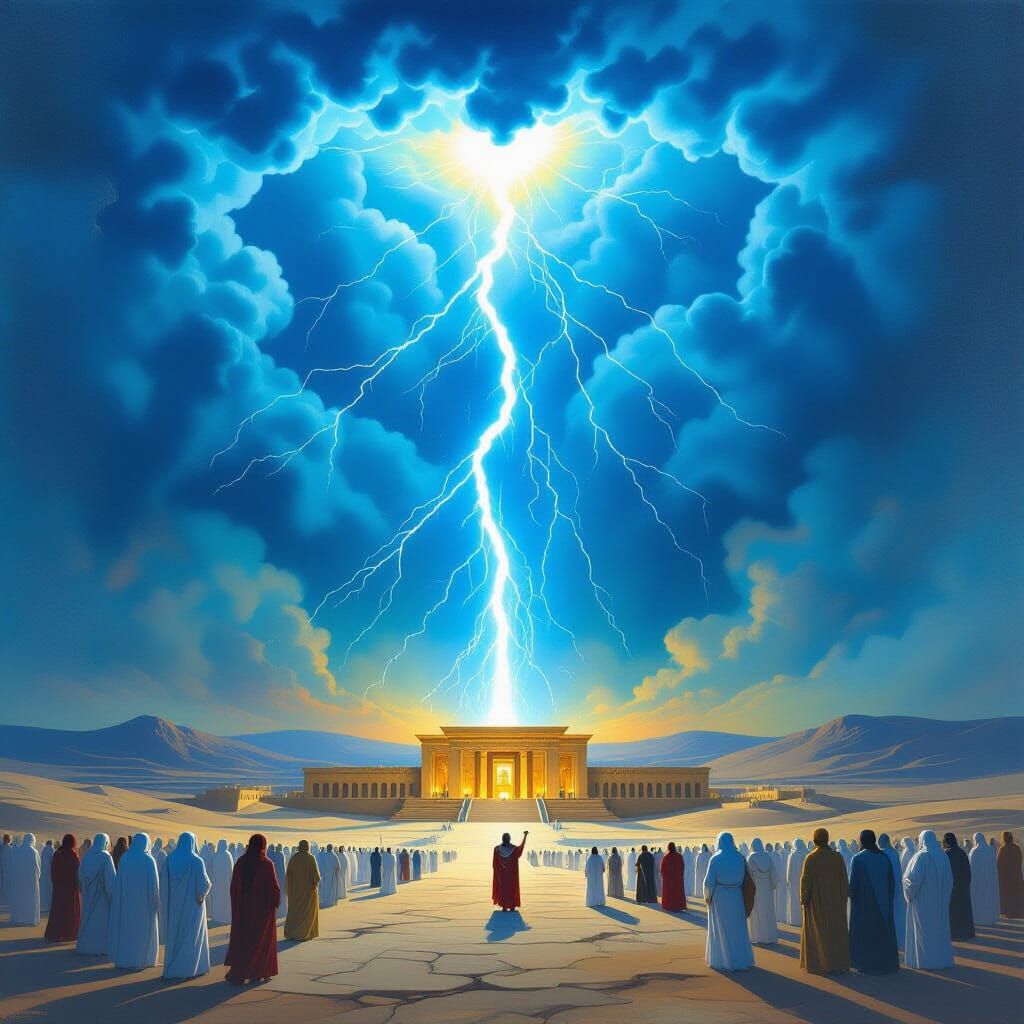 Blue Lightning Strikes Ancient Israelite Temple Dedication