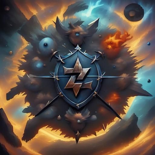 Fantasy Clan Sigil with Lightning and Runes