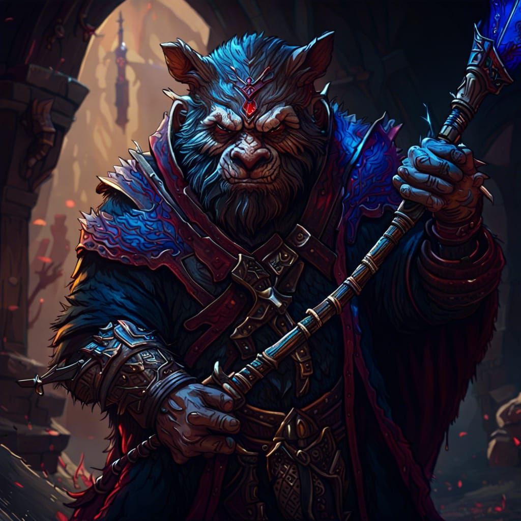 Bugbear Swordmage Assassin Fantasy Concept Art