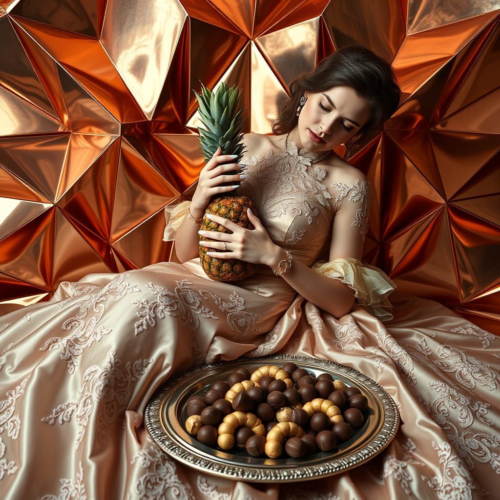 Victorian Woman with Chocolate in James Jean Style