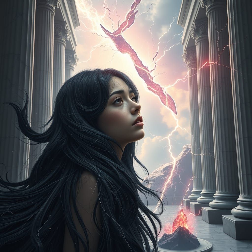 Ethereal Goddess of Divine Sorrow in Heavenly Palace