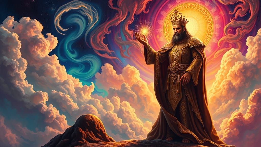 Regal Figure Grants Mandate in Surreal Style