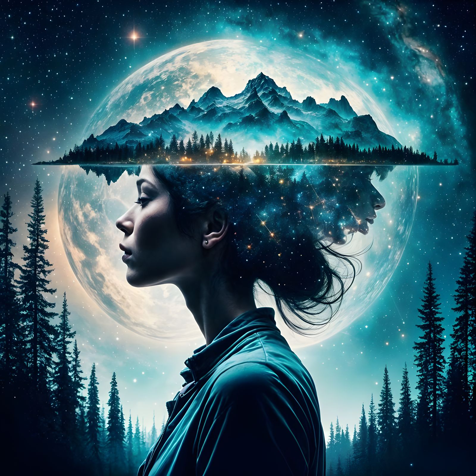 Double Exposure Constellation Art