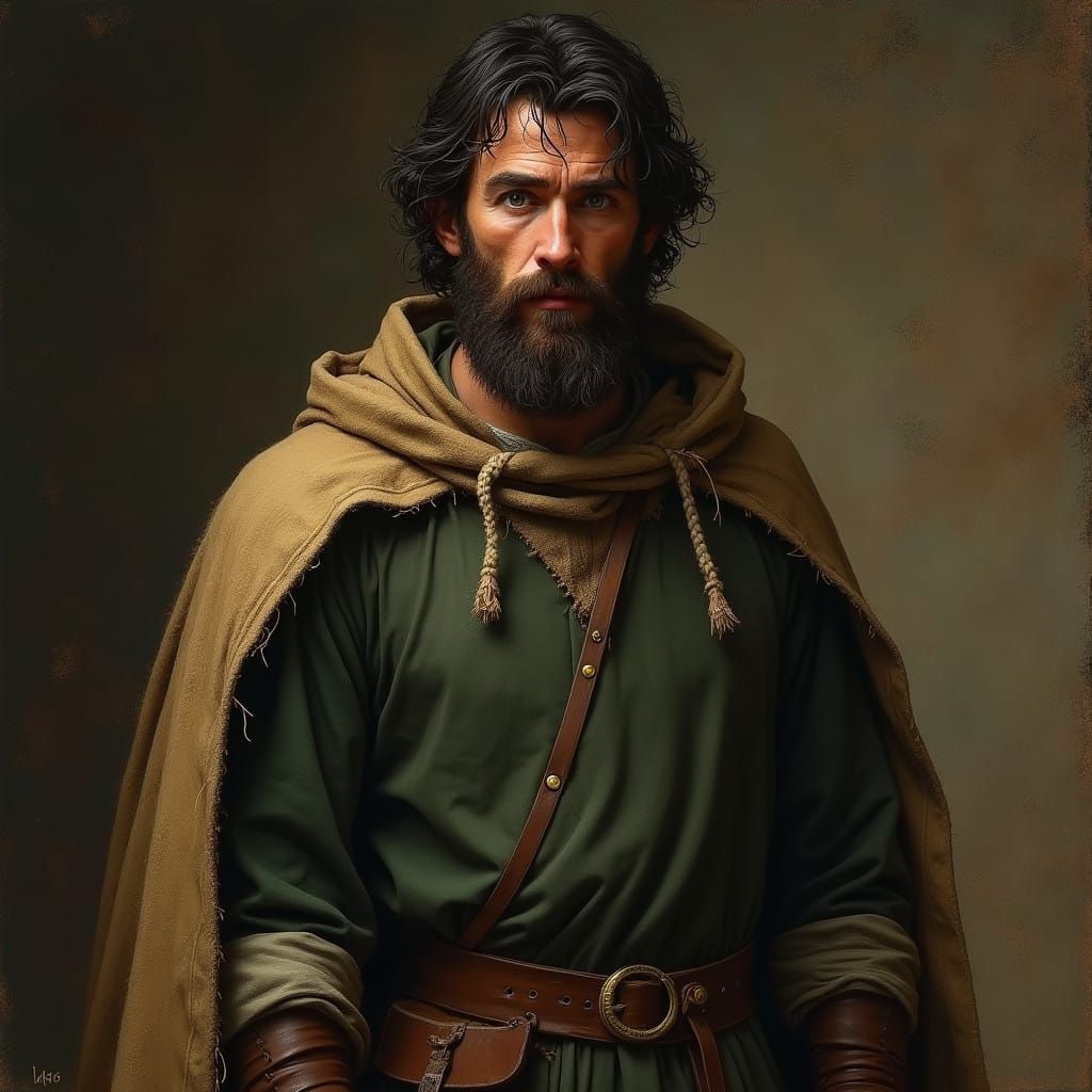 Medieval Laborer in Earthy Tones