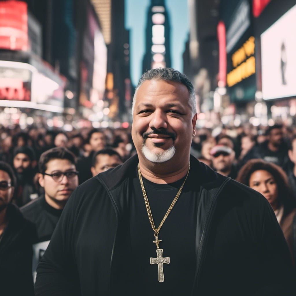 Times Square Preacher with Bible and Cross
