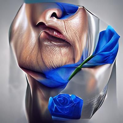 Stunning AI-Generated Blue Rose Close-Up