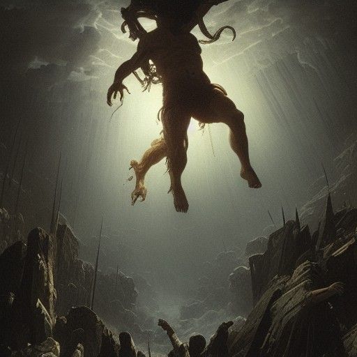 Terrifying Cyclops Monster in Romantic Gothic Style