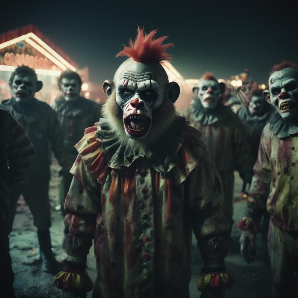 Zombie Monkey Clown Arrest in Abandoned Carnival