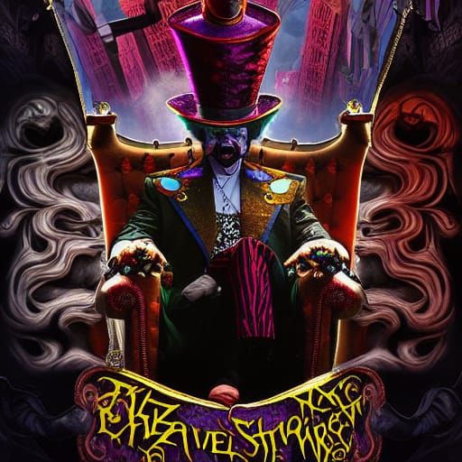Evil Ringmaster of Shadows: Psychedelic Digital Art