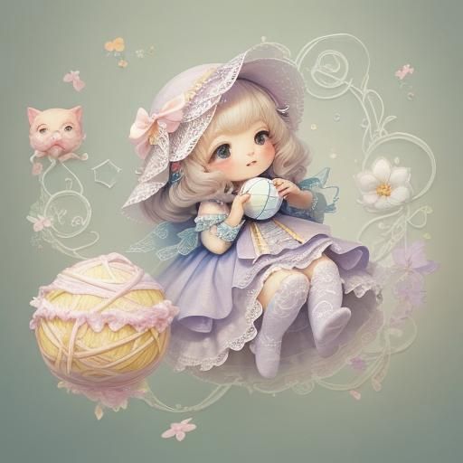 Low-Poly Baby Spider in Floral Bonnet