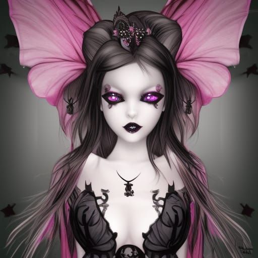 Ethereal Gothic Fairy in Dark Forest