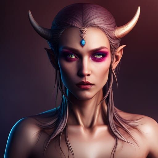 Half-Demon Humanoid in Detailed Fantasy Art