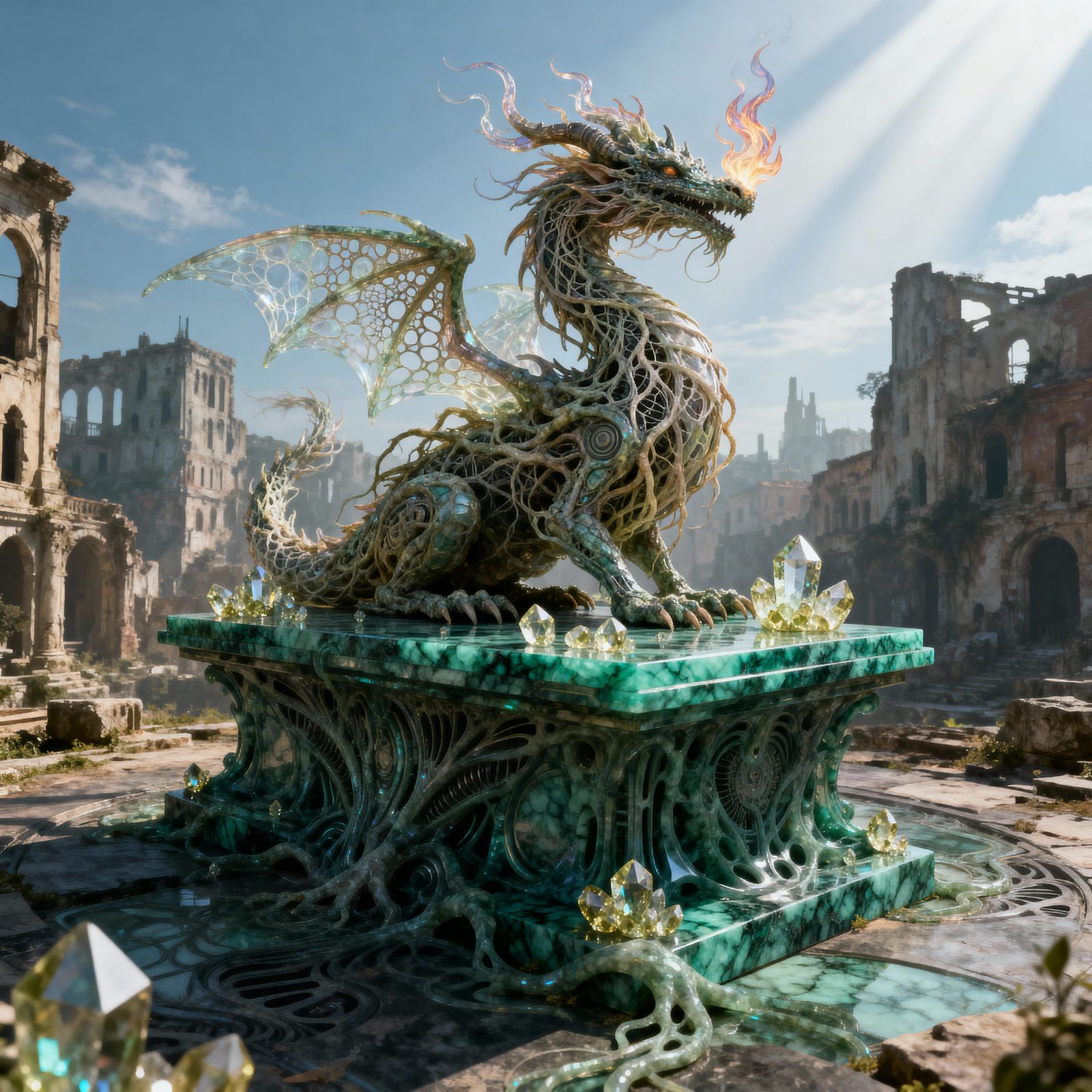 Malachite Dragon Altar in Ruined City