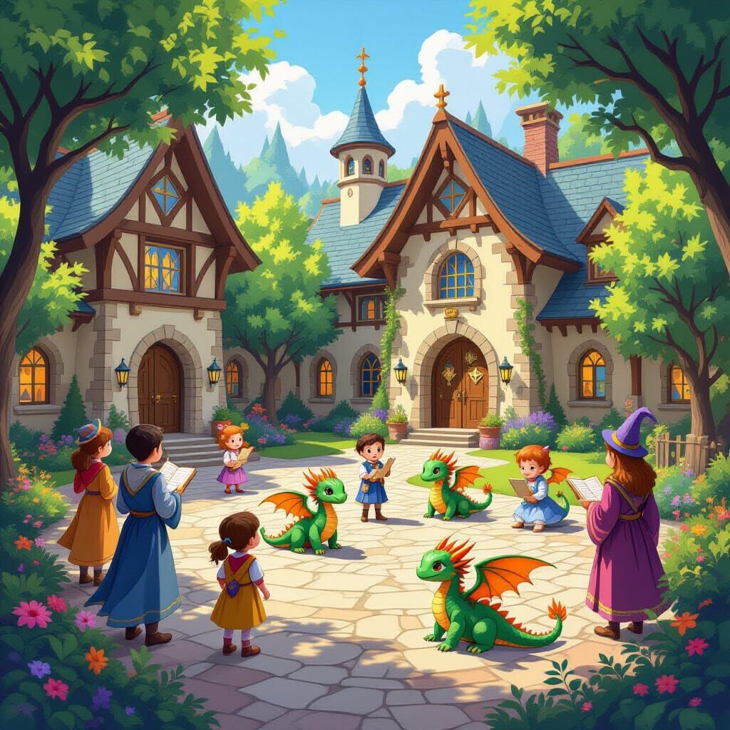 Magical Elementary School with Baby Dragons